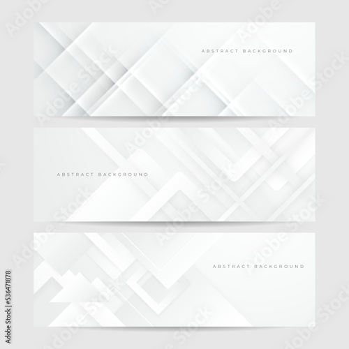 elegant abstract white banner background with shiny lines