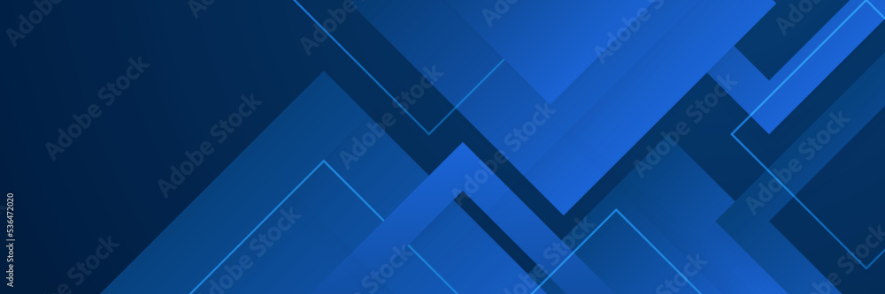 Obraz premium Abstract blue geometric banner design background