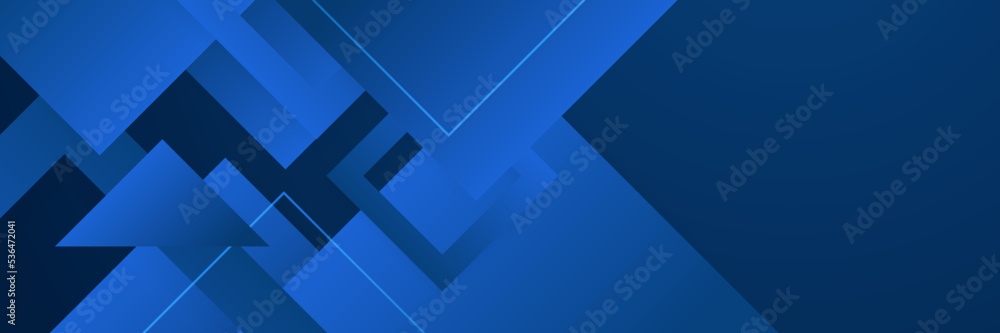 Fototapeta premium Abstract blue geometric banner design background