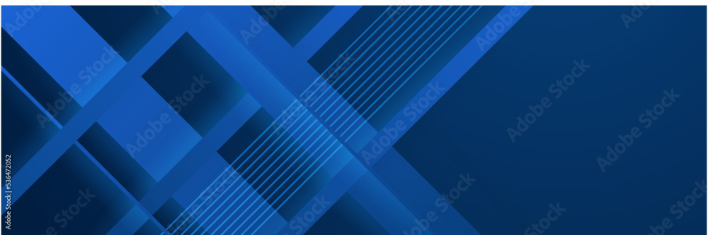 Fototapeta premium Abstract blue geometric banner design background