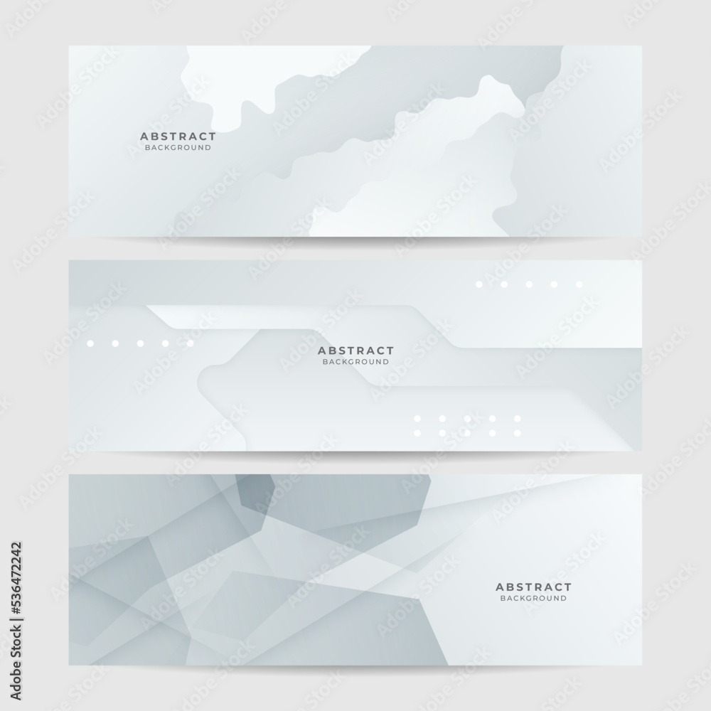 elegant abstract white banner background with shiny lines