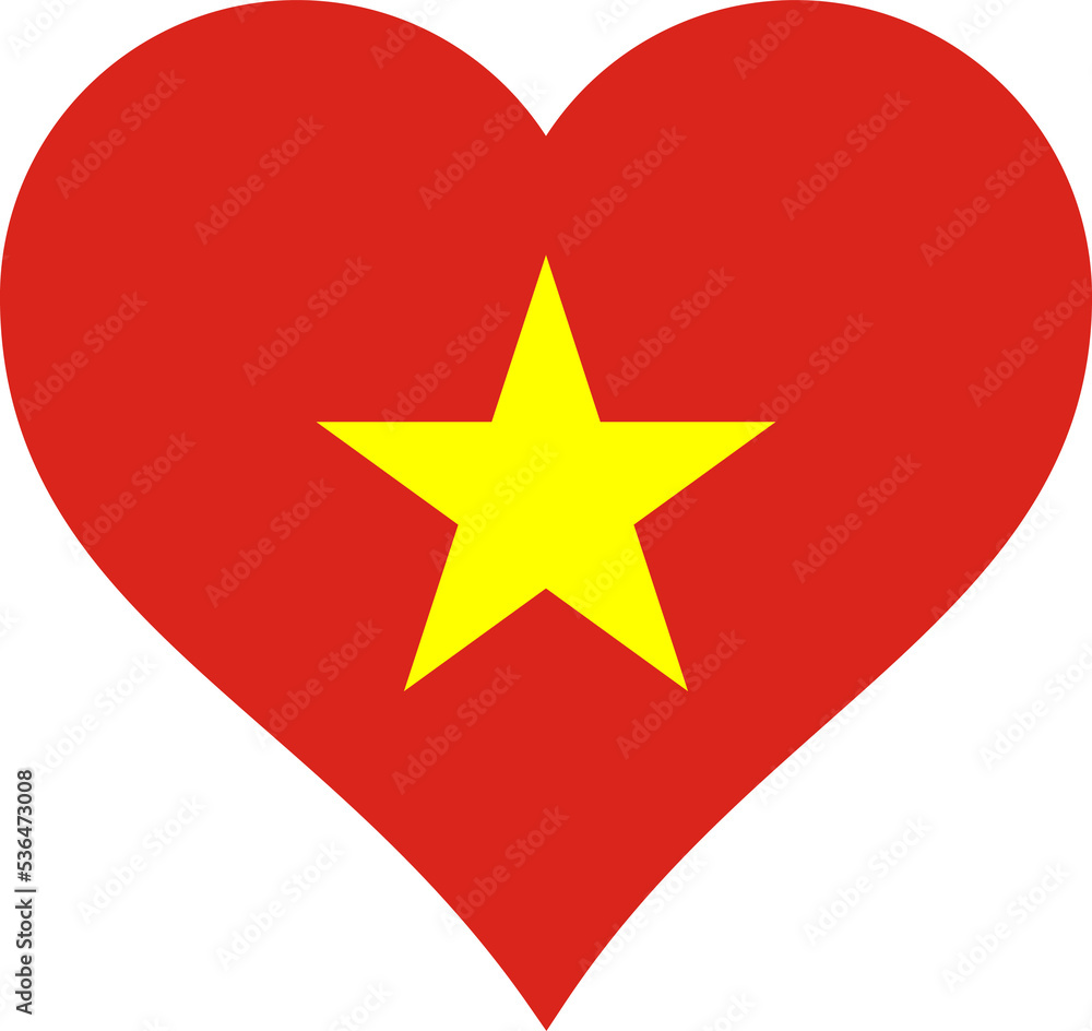 Vietnam Heart Flag. Vietnamese Love Shape Country Nation National Flag Sign Symbol Banner. Transparent PNG Flattened JPG Flat JPEG Vietnam Heart Flag. Vietnamese Love Shape Country Nation National Flag Sign Symbol Banner. Transparent PNG Flattened JPG Flat JPEG