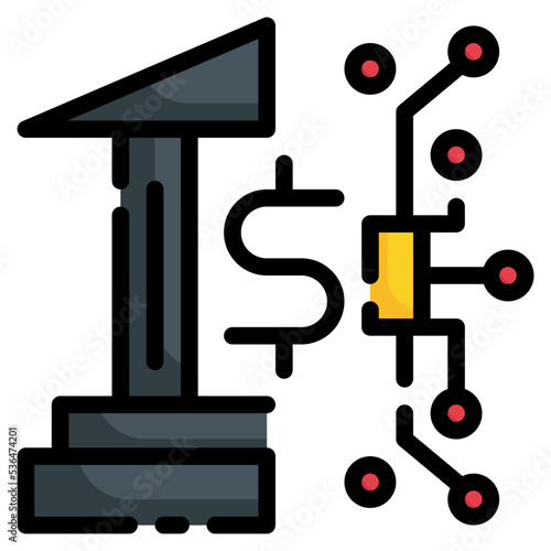 artificial intelligence technology of bank icon
