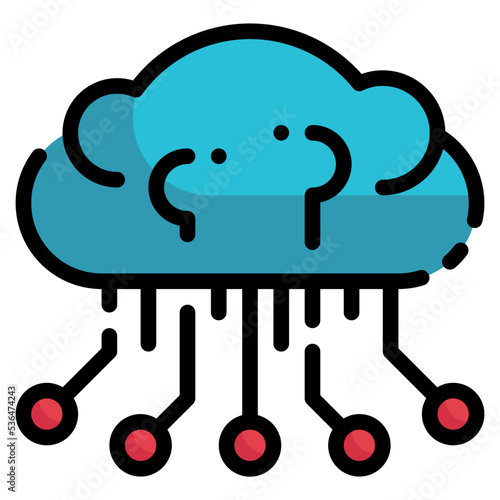 cloud computing technology artificial intelligence icon