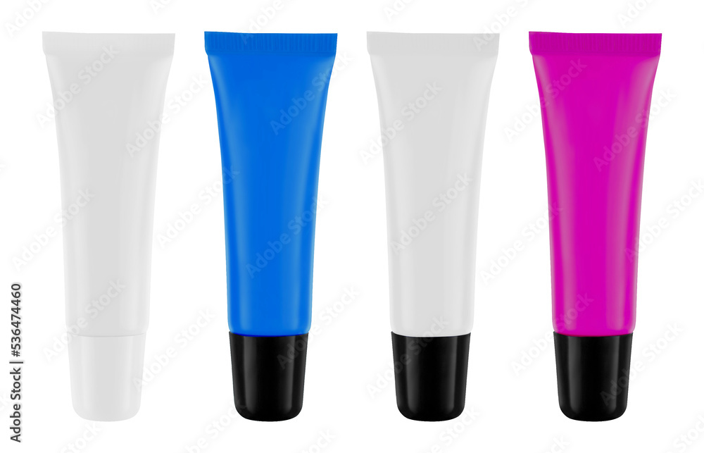 Collection of cosmetic tube isolated Collection of cosmetic tube isolated