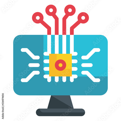 pc computer technology artificial intelligence icon