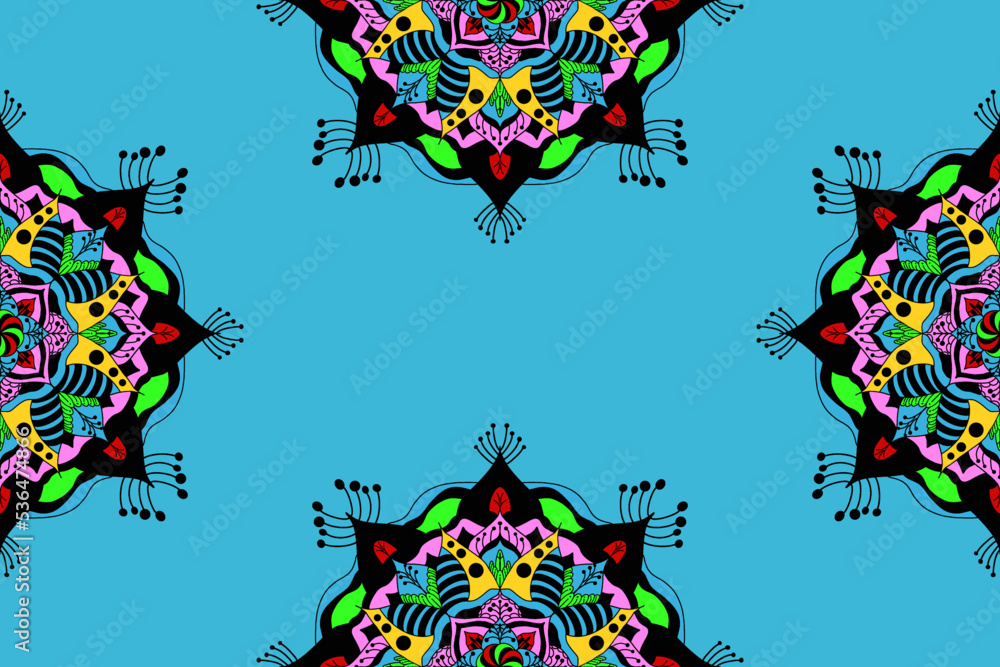 Mandala style seamless pattern traditional Design for background,carpet,wallpaper.clothing,wrapping,Batik fabric,Vector illustration.embroidery style 