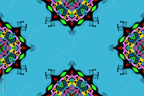 Mandala style seamless pattern traditional Design for background carpet wallpaper.clothing wrapping Batik fabric Vector illustration.embroidery style 
