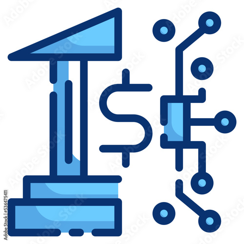 artificial intelligence technology of bank icon