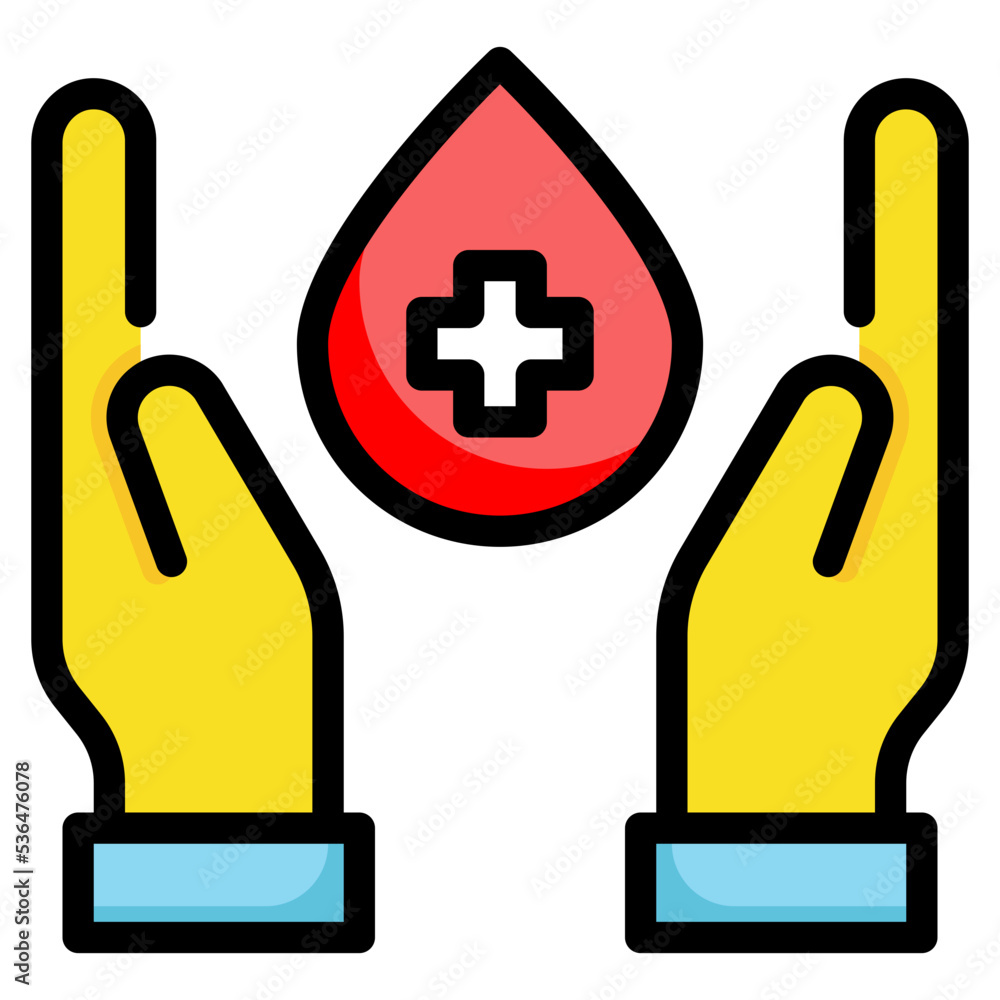 blood donor with hand icon blood donor with hand icon