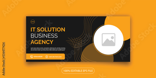 Digital marketing business agency company facebook linkdin social media cover web banner design template 
