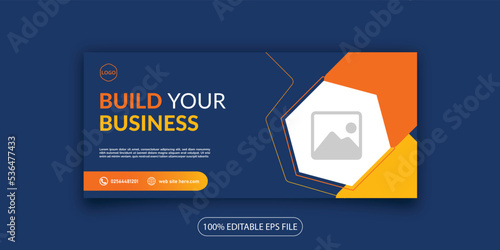 Digital marketing business agency company facebook linkdin social media cover web banner design template 