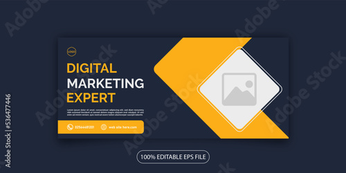 Digital marketing business agency company facebook linkdin social media cover web banner design template 