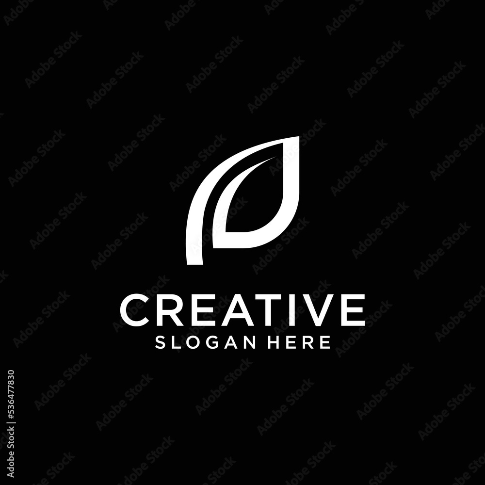 Abstract leaf letter P Logo Design Template Abstract leaf letter P Logo Design Template