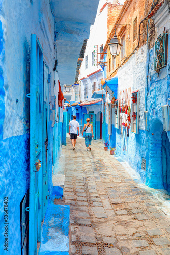 Amazing street and architecture of Chefchaouen, Morocco, North Africa © muratart
