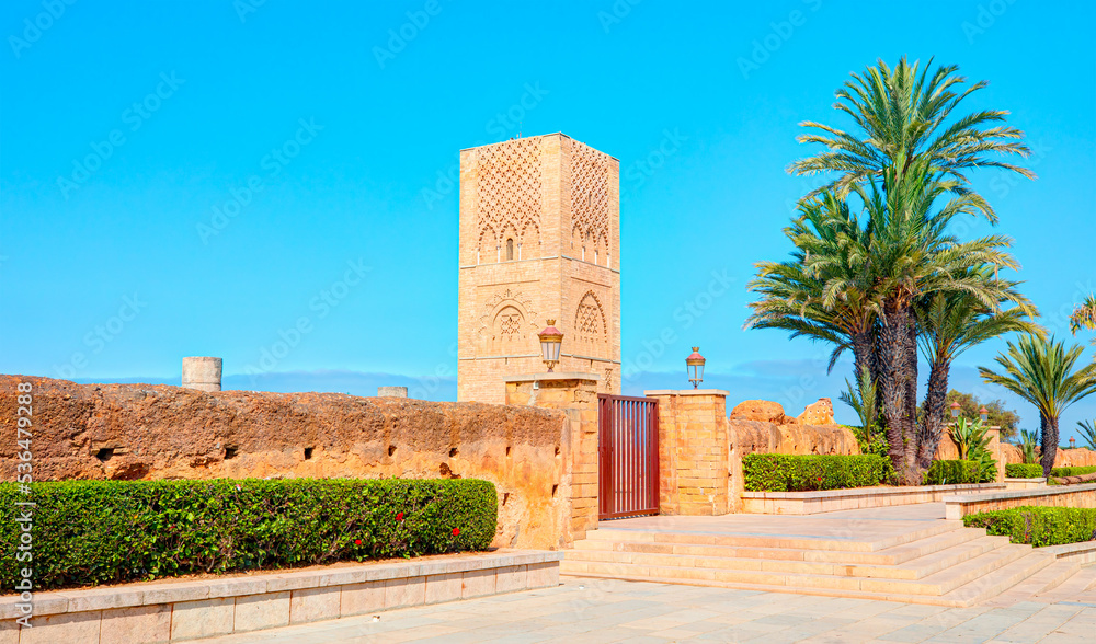 The Hassan Tower or Tour Hassan is the minaret of an incomplete mosque