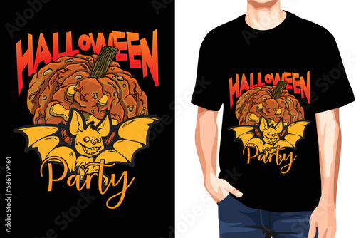 Halloween t-shirt design with pumpkin