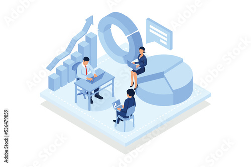 Corporate culture. Workplace culture, communication gap, racial discrimination, company team, body language.isometric vector modern illustration