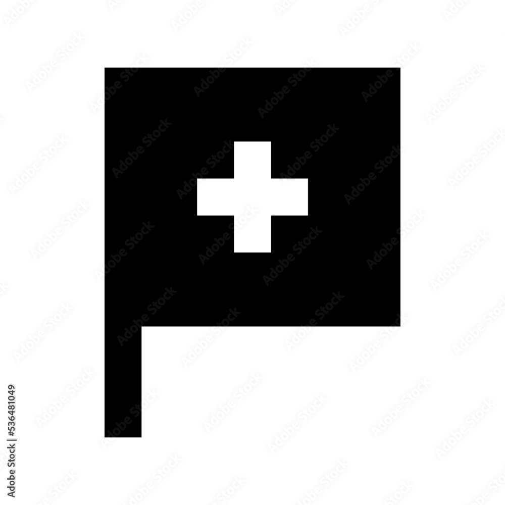 Hospital Flag Flat Vector Icon Hospital Flag Flat Vector Icon