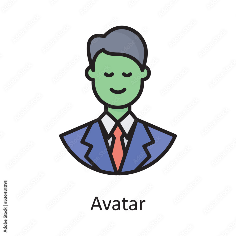 Avatar Vector Filled Outline Icon Design illustration. Banking and Payment Symbol on White background EPS 10 File