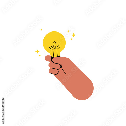 Hand holding light bulb for creative idea