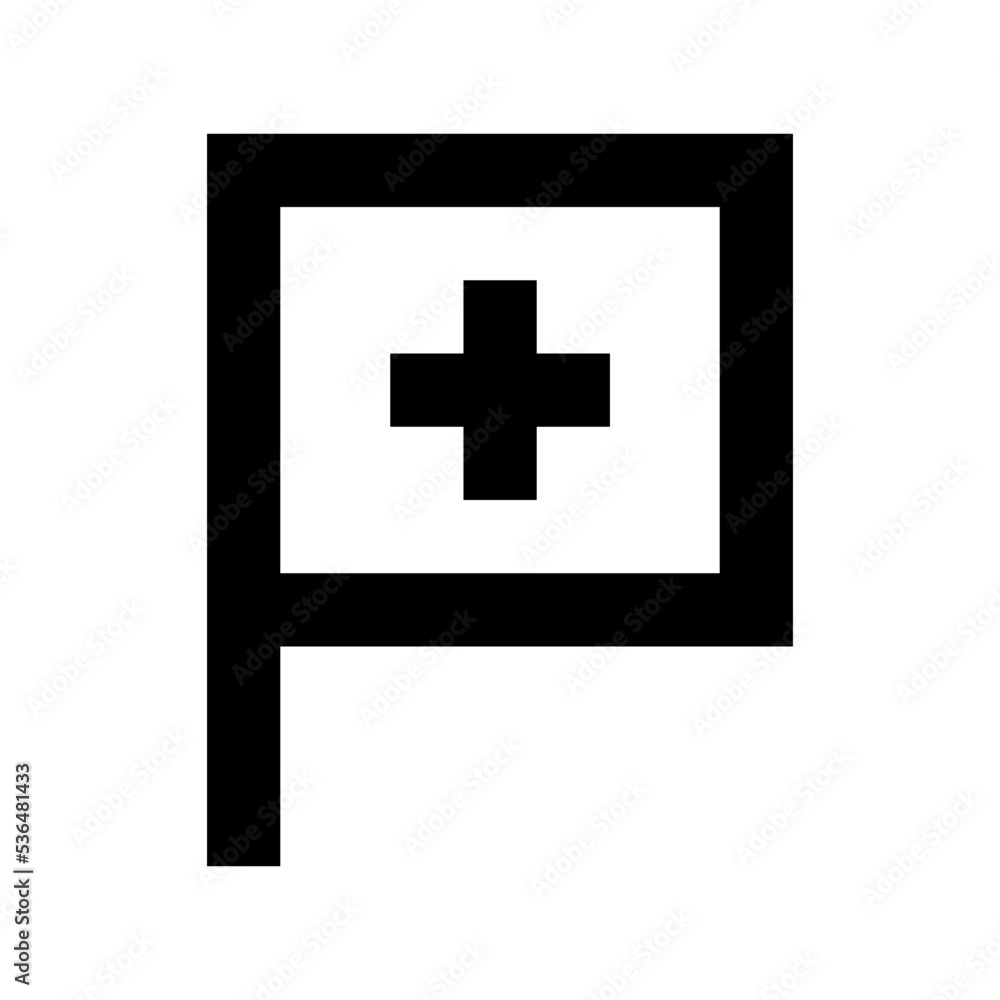 Obraz premium Hospital Flag Flat Vector Icon