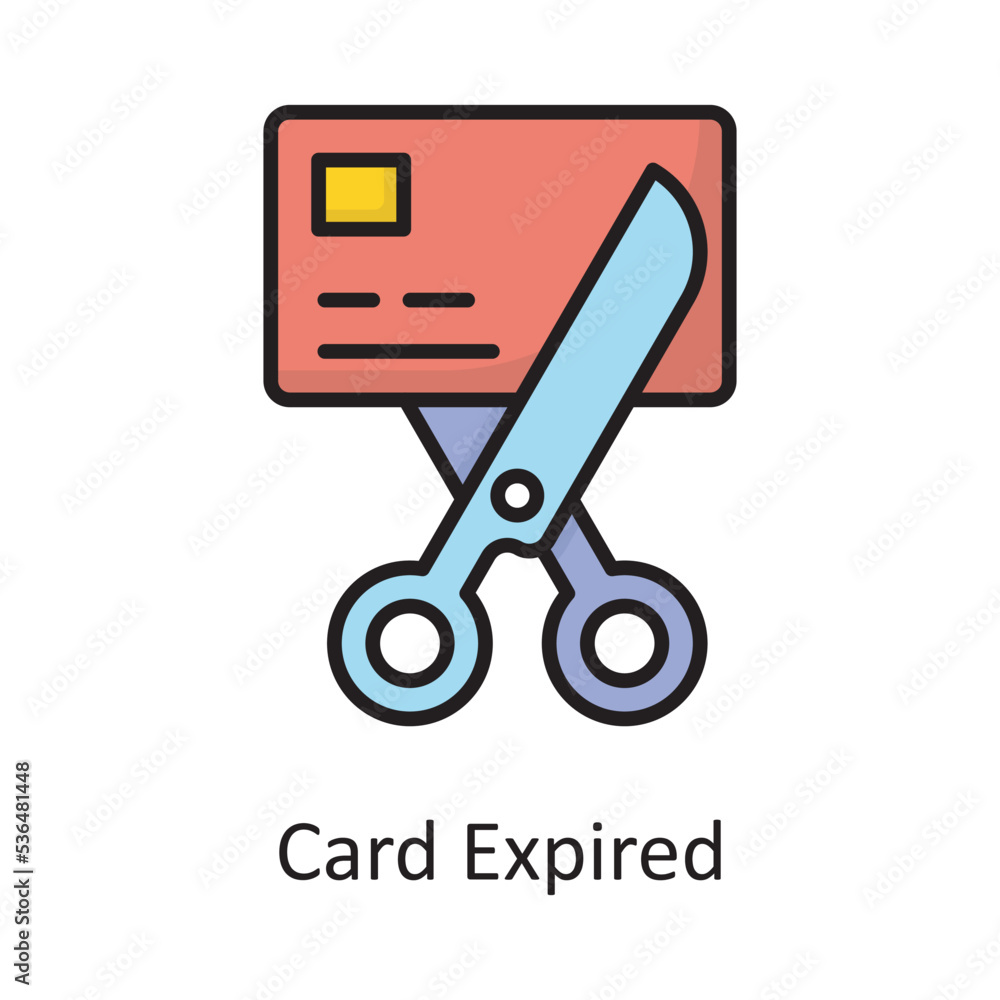 Card Expired Vector Filled Outline Icon Design illustration. Banking and Payment Symbol on White background EPS 10 File Card Expired Vector Filled Outline Icon Design illustration. Banking and Payment Symbol on White background EPS 10 File