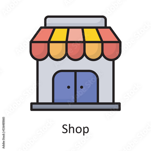 Shop Vector Filled Outline Icon Design illustration. Banking and Payment Symbol on White background EPS 10 File
