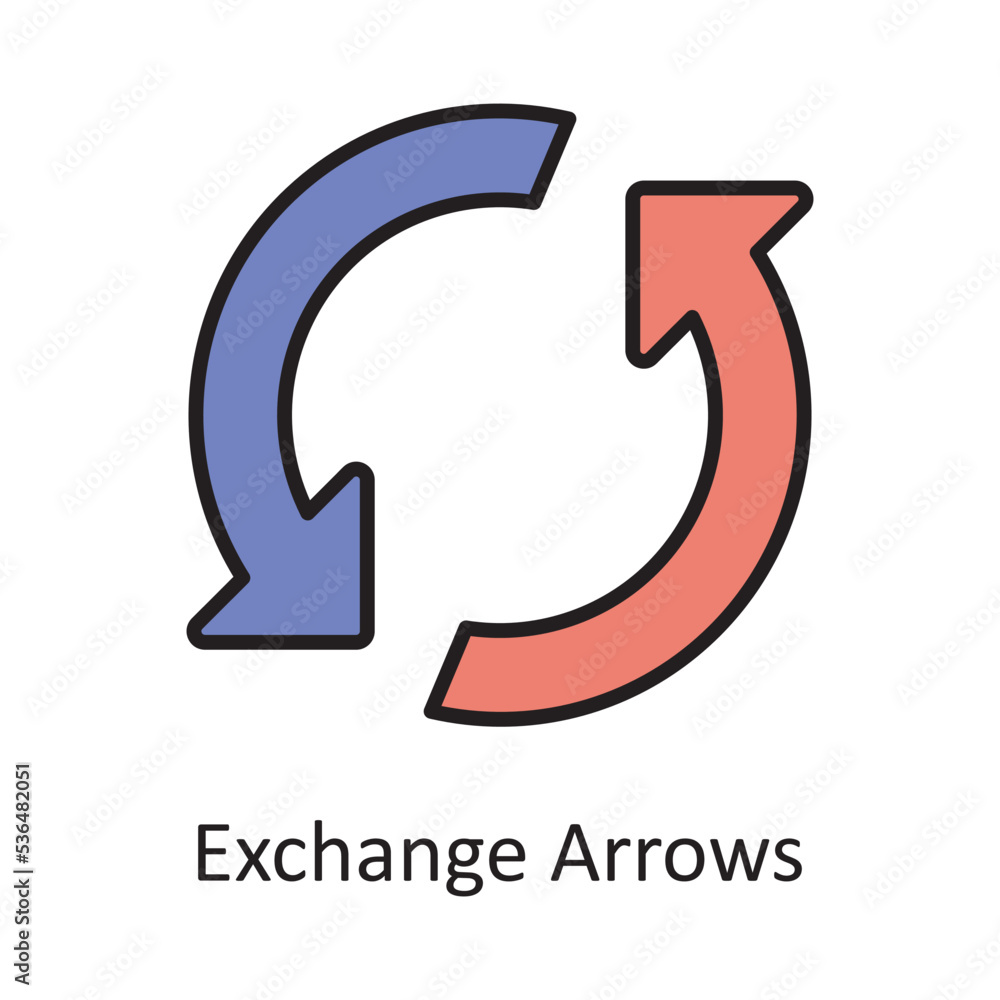 Exchange Arrows Vector Filled Outline Icon Design illustration. Banking and Payment Symbol on White background EPS 10 File Exchange Arrows Vector Filled Outline Icon Design illustration. Banking and Payment Symbol on White background EPS 10 File