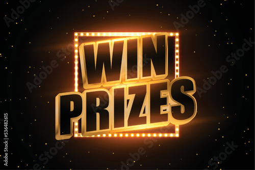 golden win prizes and gifts glowing background