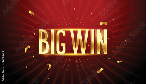 3d style big win golden retro background