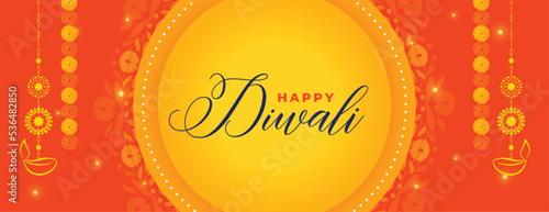 Empty Templattraditional happy diwali greeting banner with floral design