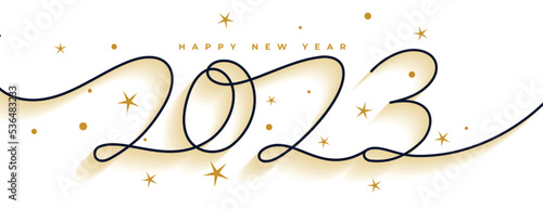 Fotografie, Obraz creative line style 2023 lettering new year banner