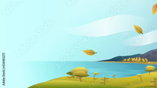 illustration of landscape with shiny sky