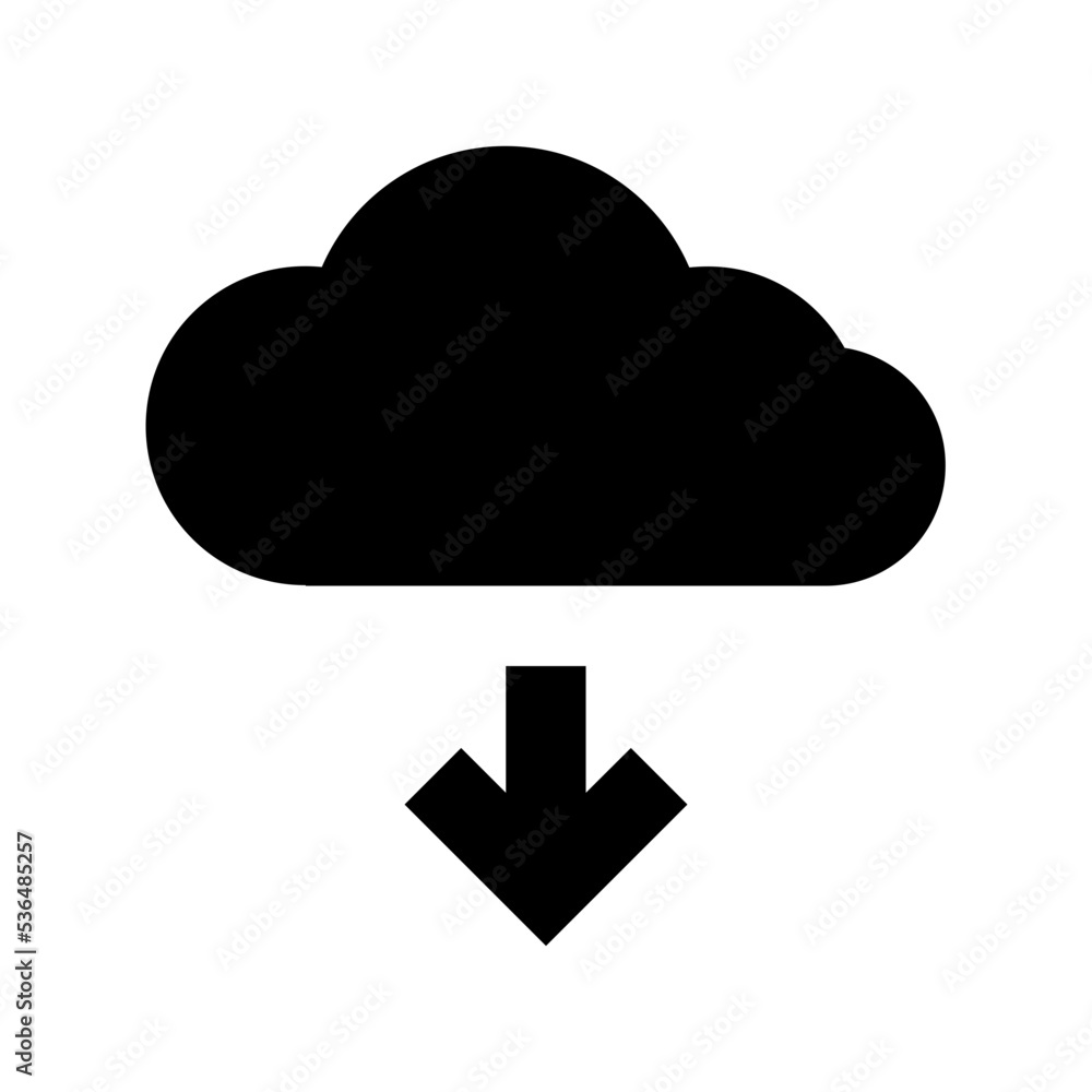 Cloud Download Flat Vector Icon Cloud Download Flat Vector Icon