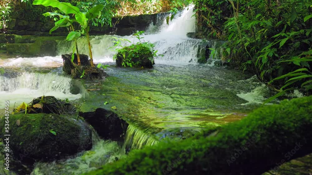 Beautiful waterfall in the middle of jungle. Beautiful waterfall in the middle of jungle.