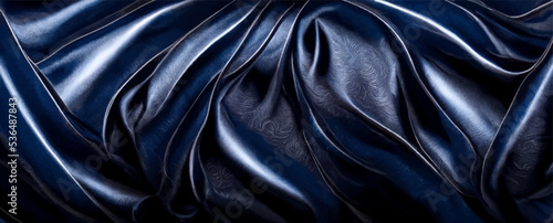 black blue abstract background, dark blue silk satin, background