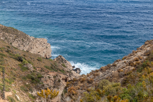 Costa Blanca in southern Spain. beaches  cliffs and the Mediterranean sea.