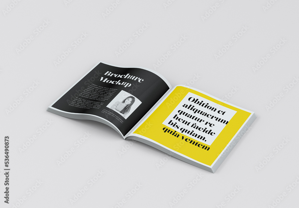 Open Square Magazine Mockup Stock Template | Adobe Stock