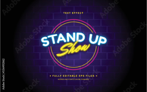 Vector Editable Text Effect in Stand Up Show Style
