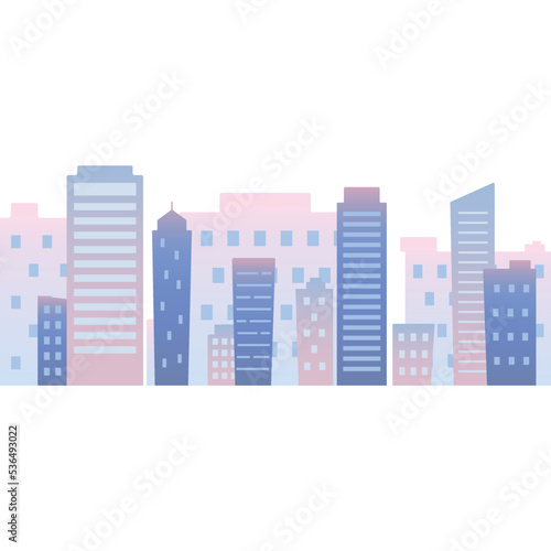 Blue graduent city silhouette