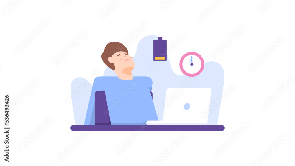 unmotivated, tired, weak and lethargic. energy runs out. burnout. work overtime or work more than working hours. a male worker or employee is in a state of exhaustion. character illustration design unmotivated, tired, weak and lethargic. energy runs out. burnout. work overtime or work more than working hours. a male worker or employee is in a state of exhaustion. character illustration design
