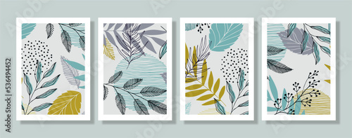 Collection of creative artistic floral cards. Hand Drawn textures. Trendy Graphic Design for banner, poster, card, cover, invitation, placard, brochure, header.