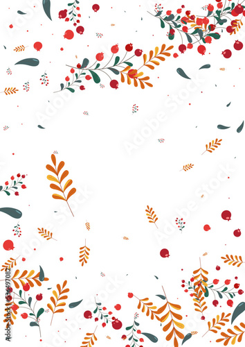 Burgundy Herb Background White Vector. Foliage Art Design. Pink Leaves Backdrop. Silhouette Template. Leaf Material.