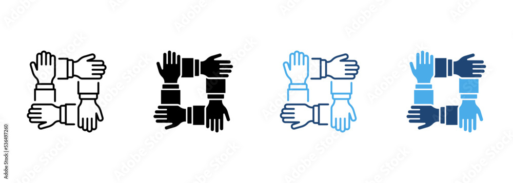 Collaboration Group Team Job Linear Pictogram. Company Participation ...