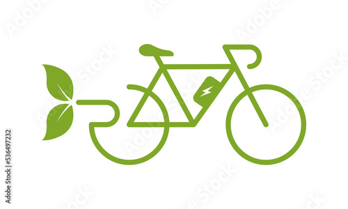Green Energy Eco Bike Silhouette Icon. Eco Friendly Electricity City Transportation Glyph Pictogram. Bicycle on Electric Power Symbol. Save Environment Transport. Isolated Vector Illustration