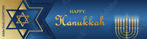 Happy Hanukkah card with nice and creative symbols on color background for Hanukkah Jewish holiday