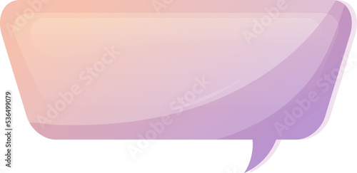 Speech bubble horizontal rectangle. Speak bubble for text. Hand drawn chatting box. Message box in cartoon gradient style.