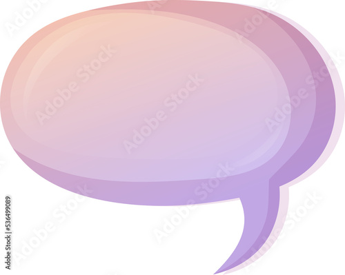Speech bubble oval. Speak bubble for text. Hand drawn chatting box. Message box in cartoon gradient style.