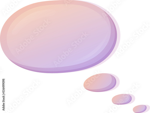Speech bubble oval. Speak bubble for text. Hand drawn chatting box. Message box in cartoon gradient style.